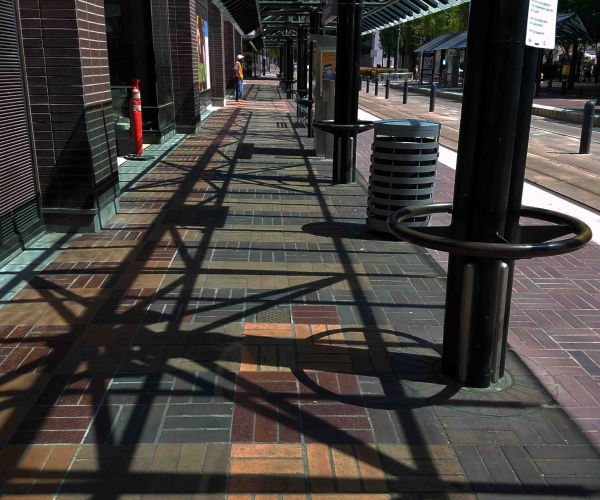 Bus stop shadows 